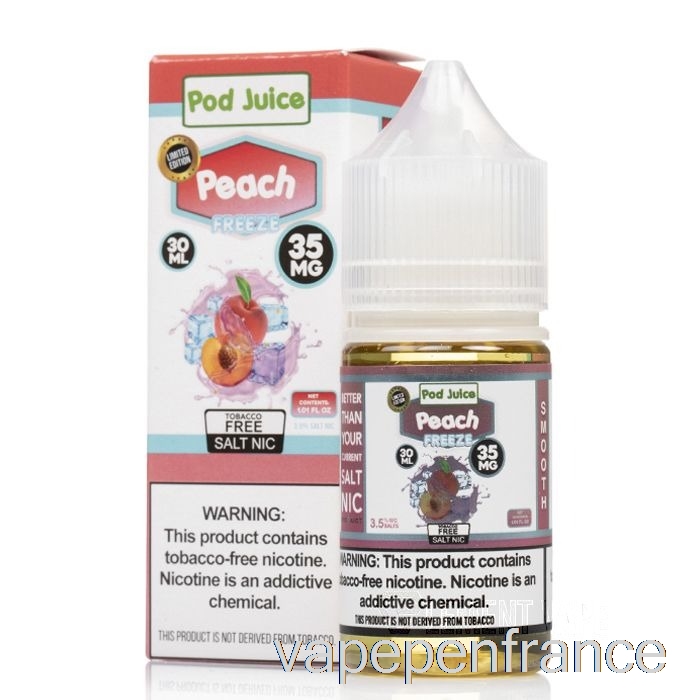 Pêche Congelée - Jus De Gousse - Stylo Vape 30 Ml 55 Mg